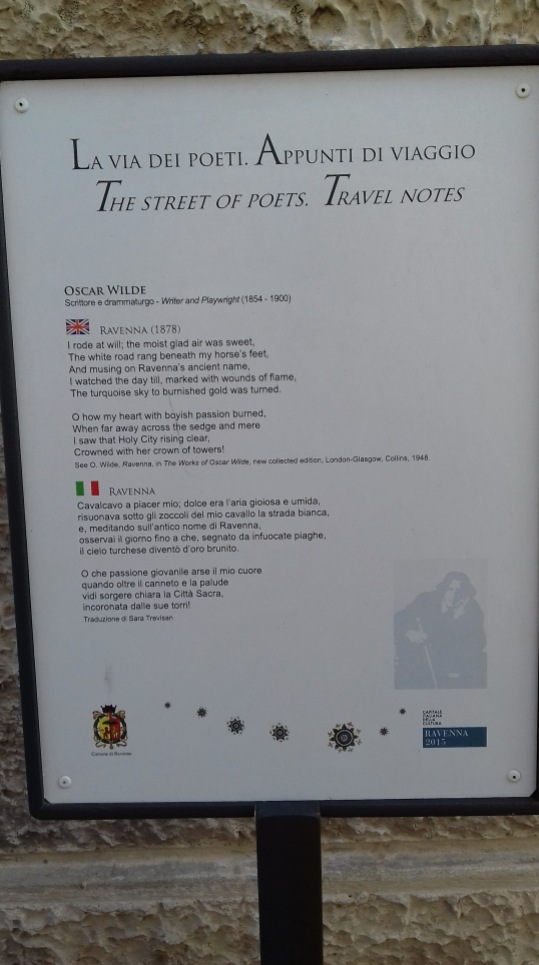 Poetry post on poetry walk, Ravenna, Italy